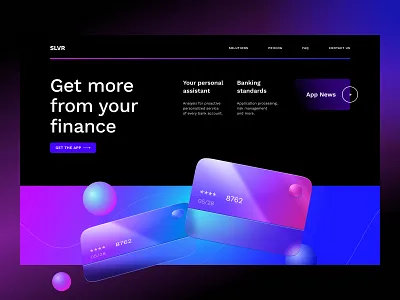 Landing page for a Fintech Service 3d bank blockchain credit card currency fintech illustration interface landing ui ux web design