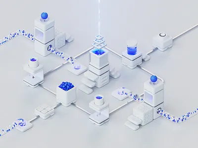 Interconnectivity 3d c4d design illustration isometric light ui8