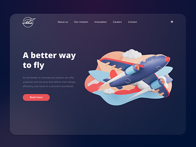 Airplane 3d 3d art airplane app blender c4d colorful design figma frostedglass glassmorphism icon illustration illustrator minimal plane render ui ux web