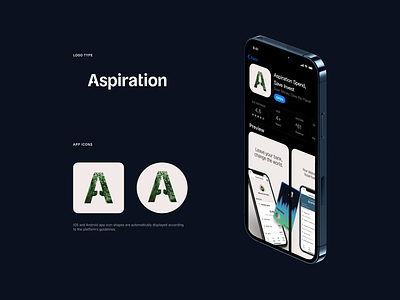 Aspiration logo and app store icons app icon app store branding ios ios design mobile design product design