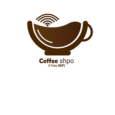 Coffee Shop With Free WiFi Concept LOGO adobe illustrator branding brown coffee concept design espresso free graphic illustration logo design shop vector wifi