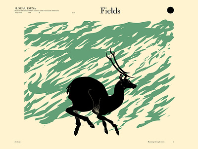 Fields abstract animal animal illustration composition deer deer illustration design editorial editorial illustration field forest illustration laconic lines minimal poster prints storm