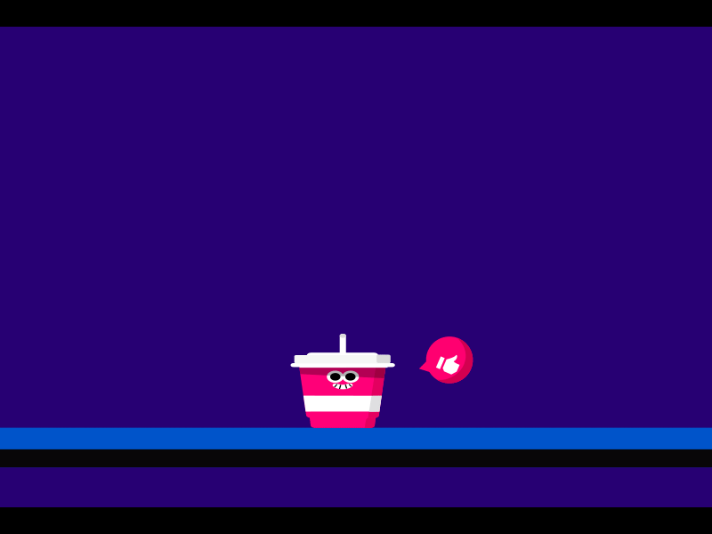 Jumping glass animation glass like