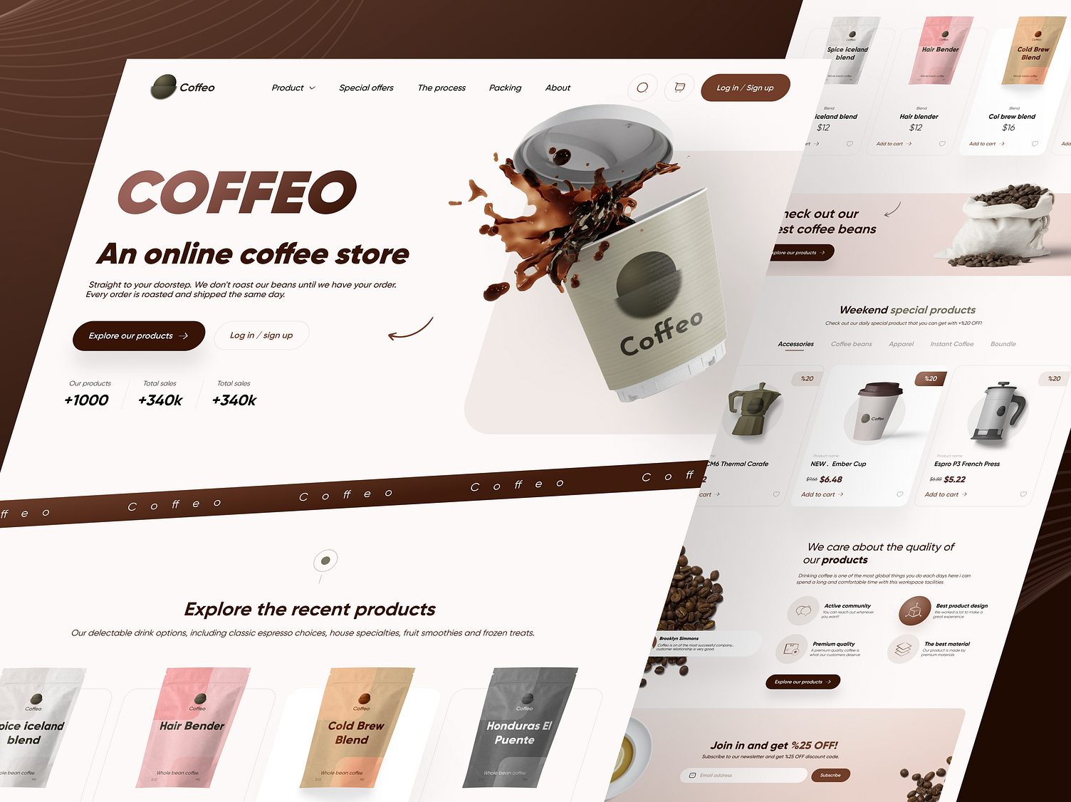 Coffeo - Coffee Online Shop Landing Page by Ali Abdi 🔥 on Dribbble