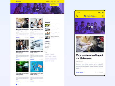 Protect you - Insurance website blog page case study insurance insurance blog insurance news responsive responsive design uiux website