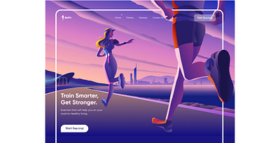 Fitness Landing Page app clean design fitness healthy illustration interface lifestyle minimal modern typography ui ui design uiux unique ux ux ui design versatile web website