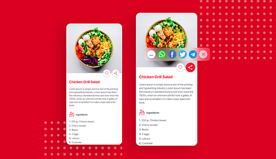 Social Share - Cooking recipe app dailyui socialshare ui ux