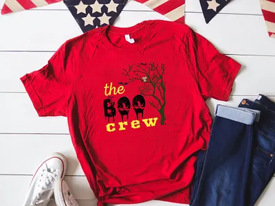 The Boo Crew T-shirt Design branding business creative creative logos design graphic design horrortshirt illustration logo photography pod printtshirt tshirt tshirtprint ui vector