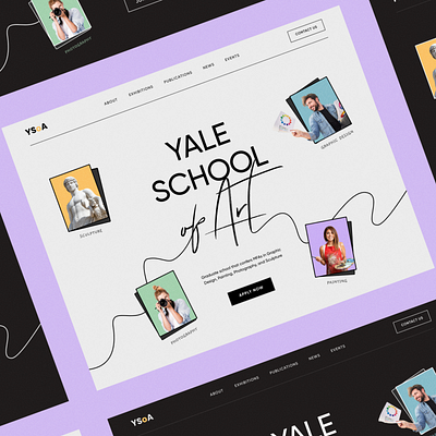 Yale School of Art art concept design figma landing page redesign school ui ux web design yale