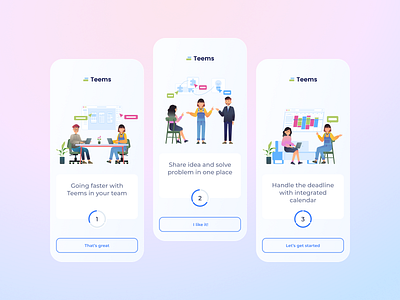 Teems Onboarding Illustration design illustration mobile onboarding people team teamwork ui