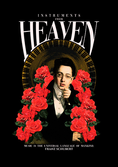 INSTRUMENTS FROM HEAVEN (AVAILABLE) $35 branding clothing design illustration streetwear tshirt typography