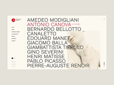 Pinacoteca Agnelli - Restyle 01 - Collection art website dark mode helvetica minimal ui museum website