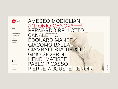 Pinacoteca Agnelli - Restyle 01 - Collection art website dark mode helvetica minimal ui museum website