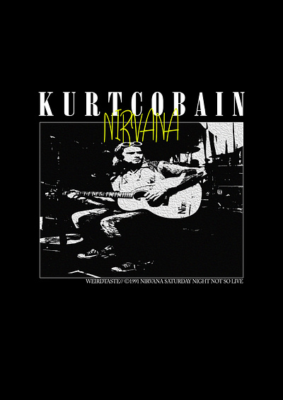 KURT COBAIN (AVAILABLE) $25 band bootleg branding clothing design illustration nirvana streetwear tshirt typography