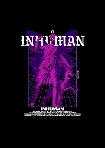 INHUMAN (AVAILABLE) $30 branding clothing design illustration streetwear tshirt typography