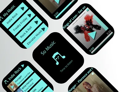 Daily UI 009 - Apple Watch Music Player Concept app apple watch dailyui fluo retro watch os