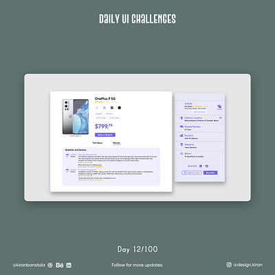 Daily ui 012 - E-commerce product daily ui 012 daily ui 12 dailyui dailyuichallenge ecommerce ui ux