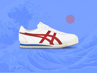 Onitsuka Tiger Corsair illustration adobe illustrator artwork digital illustration graphic design illustration illustrator photoshop sneaker vector vintage