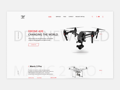 Drone Landing Page branding design designer drone drones header landing page minimal popular design popular shot trend trendy trendy shot ui ui design web