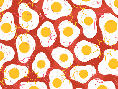 Eggs breakfast egg eggs food illustration pattern red texture yellow