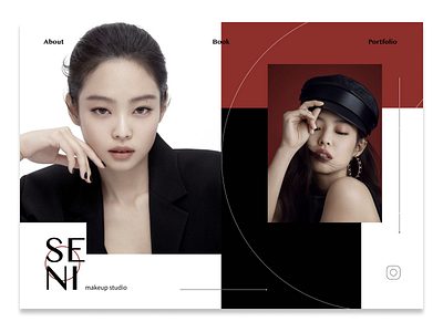 Makeup studio design minimal ui ux web