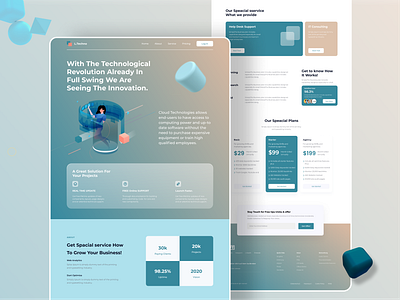 Cloud Technology Service Landing Page design landing page technology ui uiux website