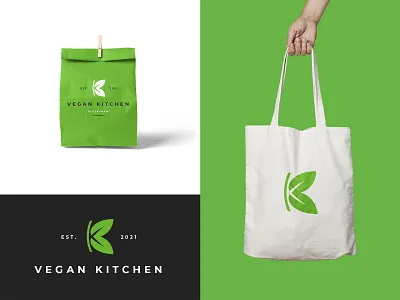 Vegan Kitchen Branding (4/4) agency brand branding branding agency design design agency food graphic design health kitchen logo letter k logo logodesign logotype restaurant thunder district vegan