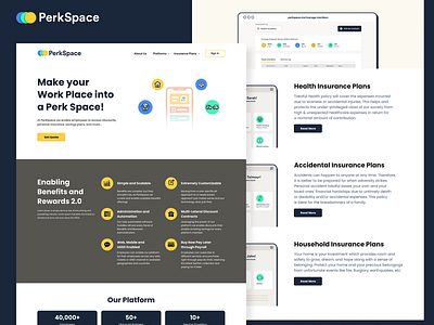 PerkSpace design insurance perks portal shared space ui ui design ux ux design web web application web design website website design workspace