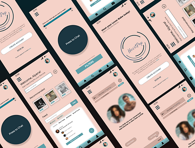 Heart Pop dating application pt. 2 application design prototyping typography ui uidesign ux web webdesign webdevelopment webpage wireframing