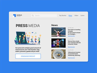 Press Page dayliui press page ui uidesign web