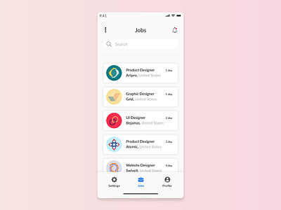 Jobs listing app design jobs listing ui