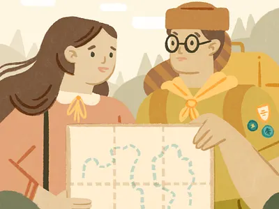 Moonrise Kingdom - movie based mini series adventure camping character forest illustration ipad ipadpro map moonrise kingdom movie nature procreate retro scouts travel vintage wanderlust