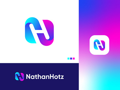 Modern N+H Lettermark abstract logo alphabet design brand identity business logo colorful logo creative nh logo creative nh logo design design gradient logo illustration letter logo logo logo design modern lettering modern logo nh lettermark nh logo design nh logo idea professional nh logo