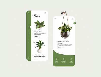 Plants UI Design branding design dribbble graphic design illustration ui ux