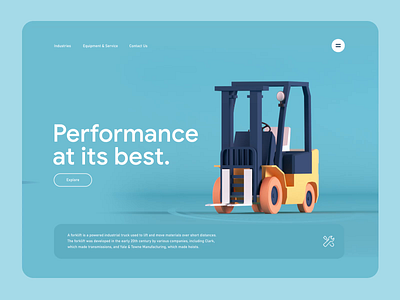 Forklift 3D Site -Concept 3d animation concept forklift management ui visual warehouse website