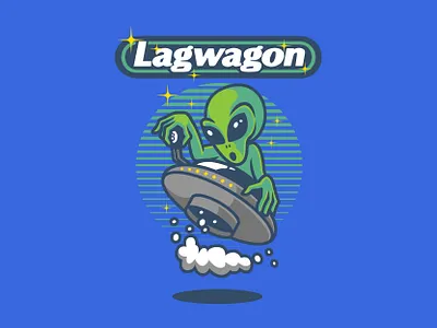 Alien 8 alien cartoon character design graphic design ill illustration lagwagon logo mascot ufo vector