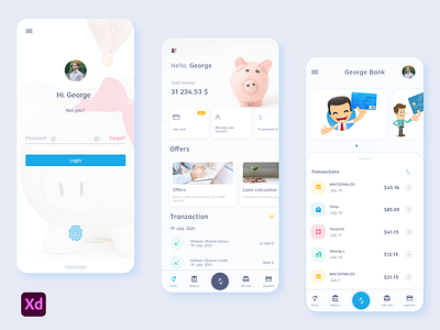 Mobile bank app application bank clean clean ui design minimal mobile mobilebank ui uidesign userexperience userinterface ux uxmobile