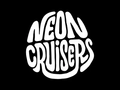 Neon Cruisers clientwork custom lettering design hand drawn handlettering illustration itsjerryokolo logo logotype pennyboard procreate skate skateboard typography