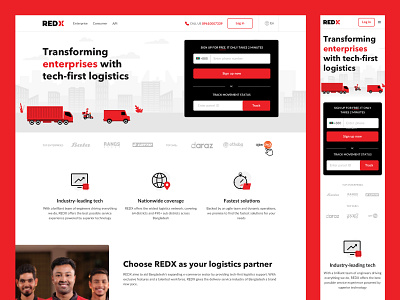 REDX Homepage Redesign bangladesh clean conversion rate optimization delivery design digital flat homepage illustration logistics minimal parcel uiux web page website website design