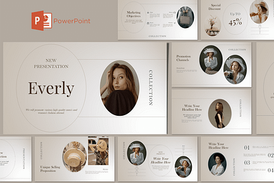 Everly Presentation Template clean colorful company corporate google slides keynote modern multipurpose multipurpose template photography pitch deck portfolio powerpoint presentation studio template unique web design web development website