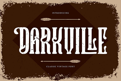 Darkville | Classic Vintage Font branding classic design display elegant font fonts hand drawn handmade lettering logo old ornament poster retro rough sans serif serif typeface vintage