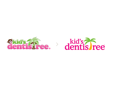 Brand Refresh | Kid's Dentistree before and after branding dental dentistry design icon illustration kids logo redesign refresh
