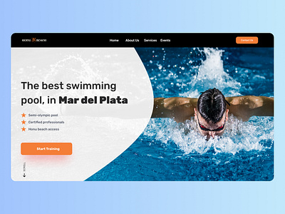 Landing Page - Service Design Club's UI Marathon (Challenge 6) argentina beach challenge club daily ui dailyui design gym honu landing landing page pool swimming ui uiux user interface