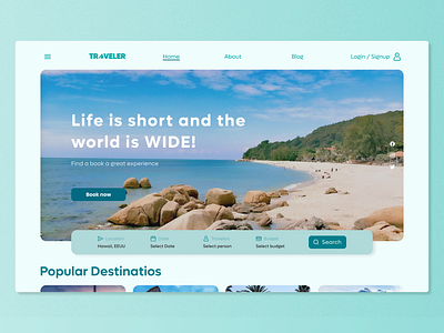 Maratón UI #6 - Landing Page dailyui dailyui3 design travel travelagency ui uidesign userinterfacedesign web webdesign