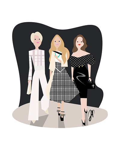 Just Like That - SATC art print design fashion design fashion illustration fashion print fashion sketch illustration prints vector drawing vector illustration