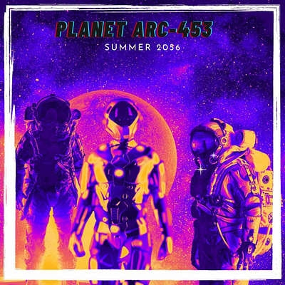 Planet Arc-453 | Landing, in 2056 graphic design