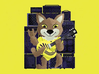 Tempo the Coyote amp coyote guitar mascot mls music city nashville nashville sc nashville soccer club rock n roll soccer tempo