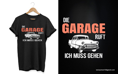 Garage T-shirt/ tee black black t shirt custom tee design garage tee graphic design illustraion tee trendy t shirt vector