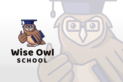 Wise Owl School Logo Template ledge