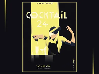 COKTAIL 24 - ART DECO POSTER adobe illustration art deco artdeco artdecoposter bar bartender branding cocktail concept design gradients illustration illustration art logo poster posterdesign restaurants ui